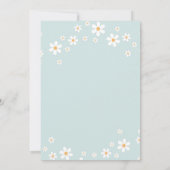 Daisy bleu clair Retro Baby shower Invitation (Dos)