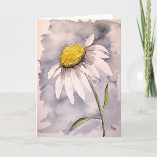 Daisy bloem schilderij kunstcadeau kaart (Voorkant)