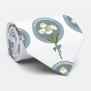 Daisy bloemen 1e bruiloft/verloving verjaardag stropdas