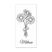 Daisy Bloemen Aangepaste Naam Rubberstempel (Afrduk)