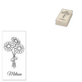 Daisy Bloemen Aangepaste Naam Rubberstempel (Gestempeld)