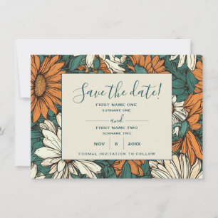 daisy bloemen, behalve de datumkaart save the date
