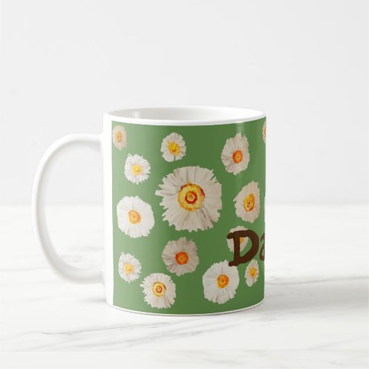 Daisy bloemen gepersonaliseerd Mug Koffiemok (Links)