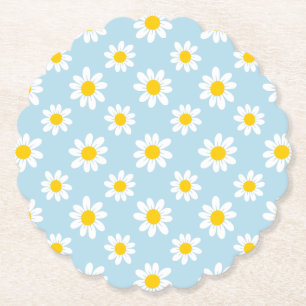 Daisy bloemen kartonnen onderzetters