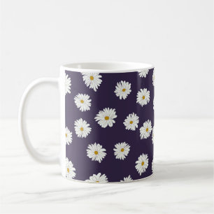Daisy bloemen: klein, naadloos patroon. koffiemok
