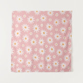 Daisy bloemen naadloos. Floral backaarda Wandkleed (Voorkant (horizontaal))