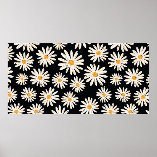  Daisy bloemen naadloos  patroon. Di Poster (Voorkant)