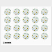 Daisy bloemen ronde sticker (Vel)