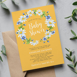 Daisy bloemenelegant genderneutraal baby shower kaart