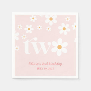 Daisy bloemenfeest 2e verjaardag servet