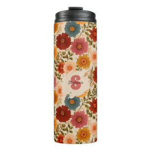 daisy bloemenpatroon thermosbeker