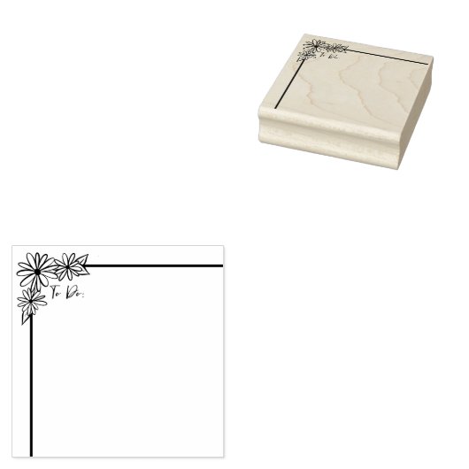 Daisy bloemenrand en lijststempel 	rubberstempel (Gestempeld)