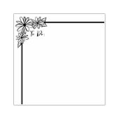 Daisy bloemenrand en lijststempel 	rubberstempel (Afrduk)