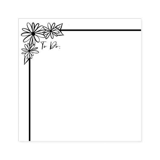 Daisy bloemenrand en lijststempel 	rubberstempel (Afrduk)