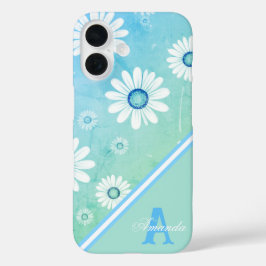 Daisy Bloesemt: Minimalistisch Bloempatroon iPhone 16 Hoesje