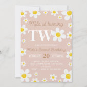 Daisy Bloom Boho Girl Anniversaire Invitation (Devant)