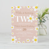 Daisy Bloom Boho Girl Anniversaire Invitation (Debout devant)