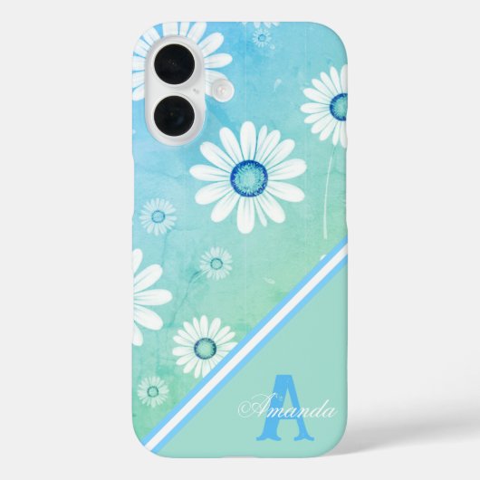 Daisy Blooms: Minimalistisch Bloempatroon Case-Mate iPhone Case (Achterkant)