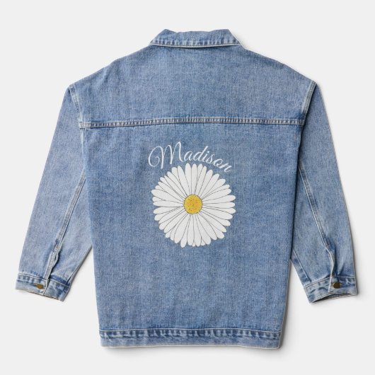 Daisy Blossom Flower Daisies Garden Party Floral Denim Jacket (Achterkant)