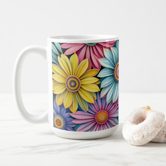 Daisy Blossoms Café Mug (Avec donut)