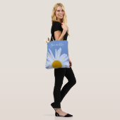 Daisy Blue Elegant White Script Canvas tas (Op model)
