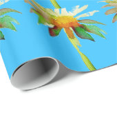 Daisy Blue Modern Art flower Cadeaupapier (Rol Hoek)