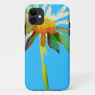 Daisy Blue Modern Art flower iPhone 11 Hoesje