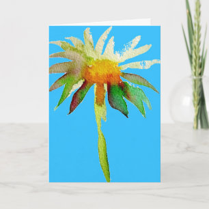 Daisy Blue Modern Art flower Hartelijk dank Bedankkaart