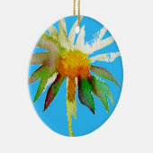 Daisy Blue Modern Art flower Keramisch Ornament (Rechts)