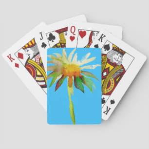 Daisy Blue Modern Art flower Speelkaarten