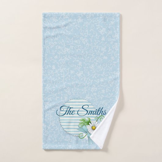 Daisy Blue Patch Aangepast Bad Handdoek (Handdoek)