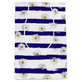 Daisy Blue Stripes Medium Cadeauzakje (Voorkant)