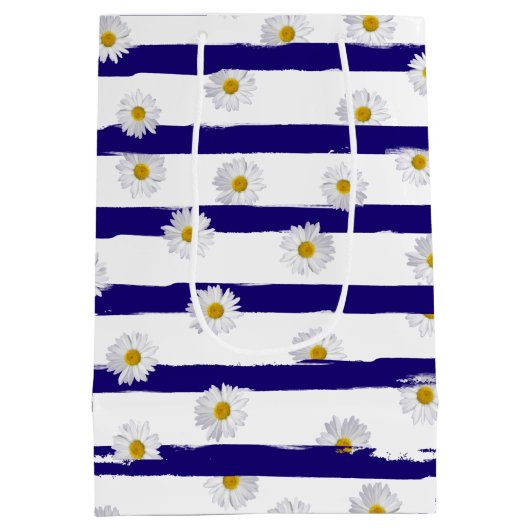 Daisy Blue Stripes Medium Cadeauzakje (Achterkant)