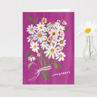 Daisy Boeket Handgeschilderd Gouache Gefeliciteerd