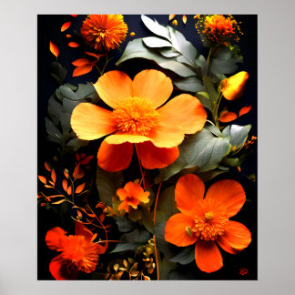 Daisy Boeket op Gouache Schilderkunst Poster