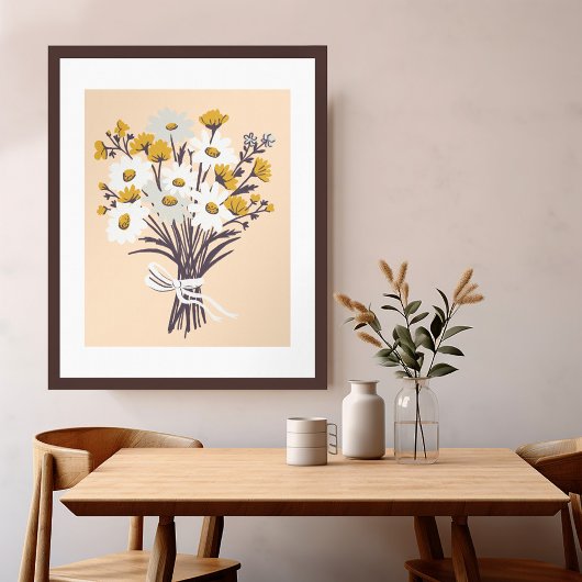  Daisy Boeket Retro Moderne Kleurrijke Kunst Poster