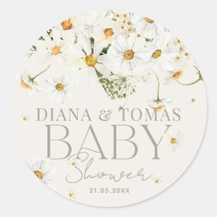 Daisy Boho Baby in Bloom Shower Ronde Sticker