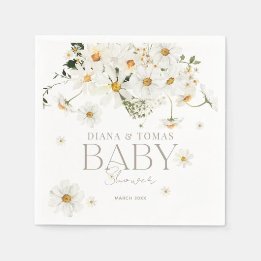 Daisy Boho Baby in Bloom Shower Servet (Voorkant)