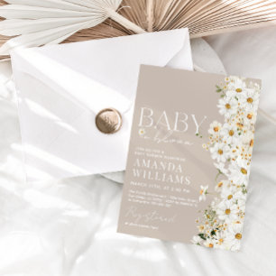 Daisy Boho Fleur sauvage Baby shower Invitation