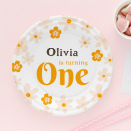 Daisy Boho Floral 1e verjaardag Papieren Bordje