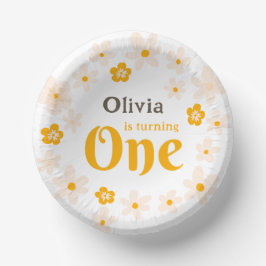 Daisy Boho Floral 1e verjaardag Papieren Kommen