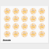 Daisy Boho Floral 1e verjaardag Ronde Sticker (Vel)