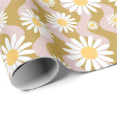 Daisy Boho Floral Cadeaupapier (Rol Hoek)