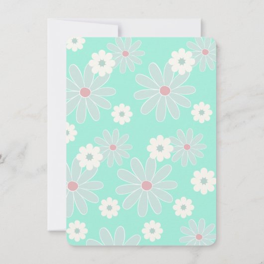 Daisy Boho Groovy Hippie Birthday Party Invitation Kaart (Achterkant)