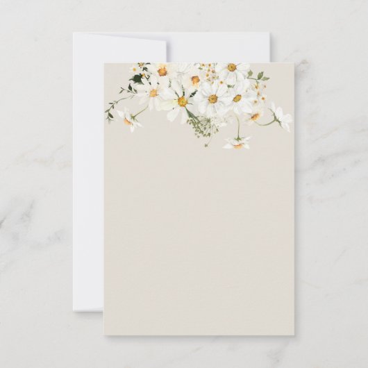 Daisy Boho Wilde Bloem Moderne Bruiloft Feest Bedankkaart (Achterkant)