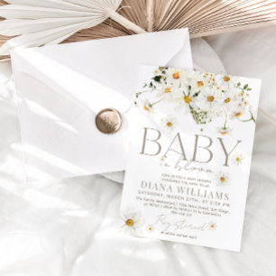 Daisy Boho Wildflower Baby in Bloom Shower Kaart