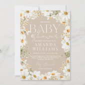 Daisy Boho Wildflower Baby shower Kaart (Voorkant)