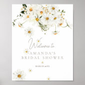 Daisy Boho Wildflower Modern Bridal Welkom Poster (Voorkant)