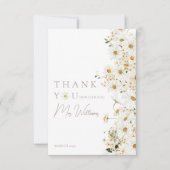Daisy Boho Wildflower Moderne Bruiloftsdans Bedankkaart (Voorkant)