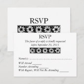 Daisy Border Modern RSVP Wedding Response Kaartje (Voorkant / Achterkant)